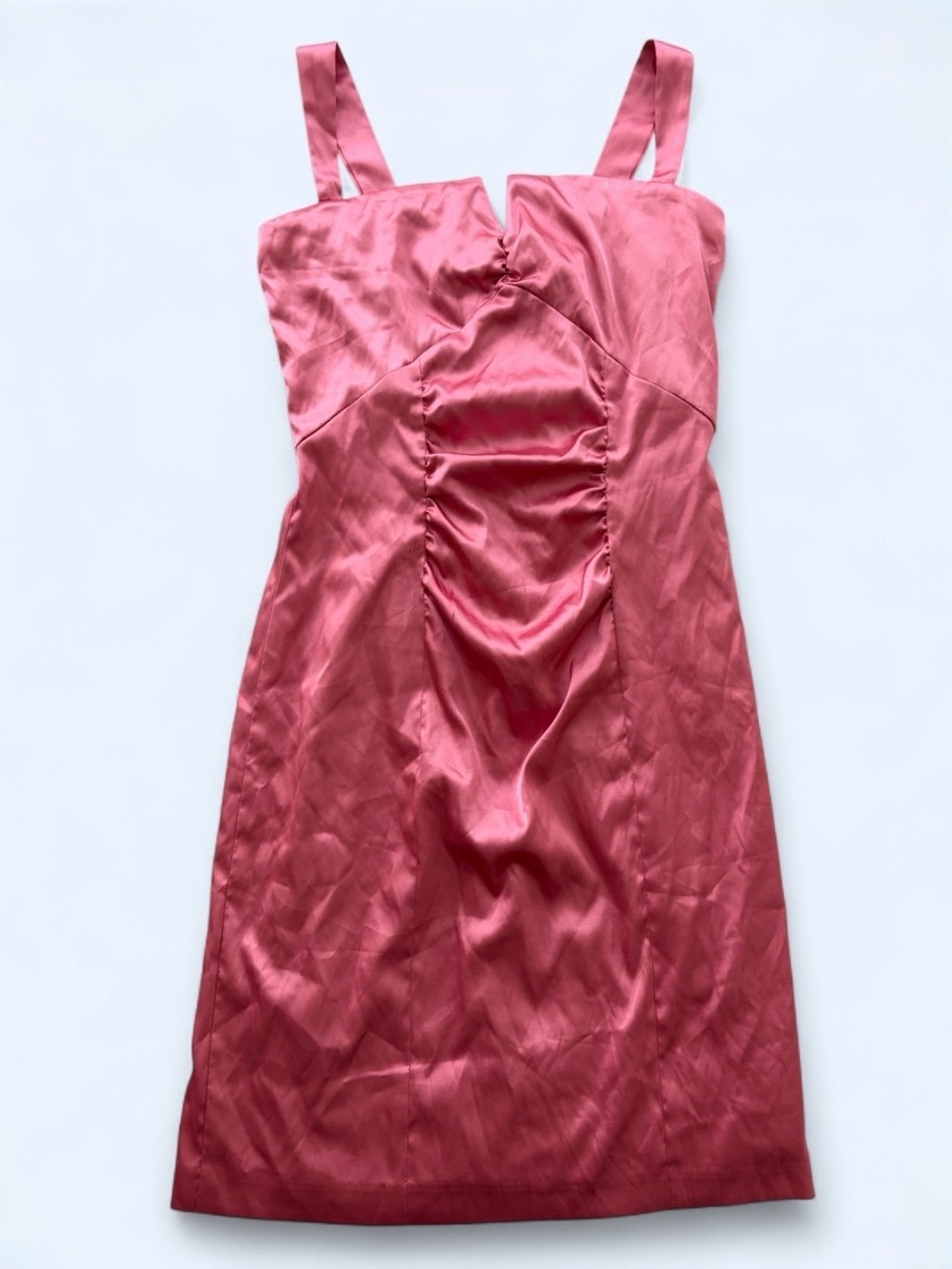 Vintage 2000s Le Chateau Bubblegum Pink Satin Mini Dress
